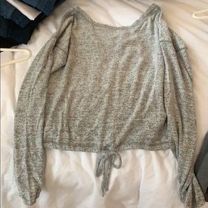 gray cropped sweater
